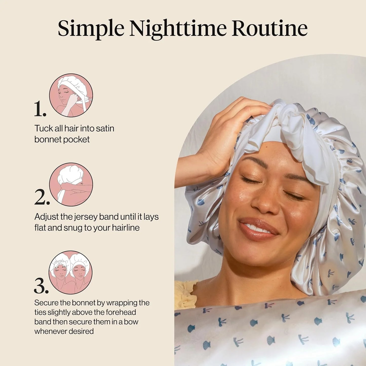 Kitsch XL Satin Bonnet for Sleeping - Aura