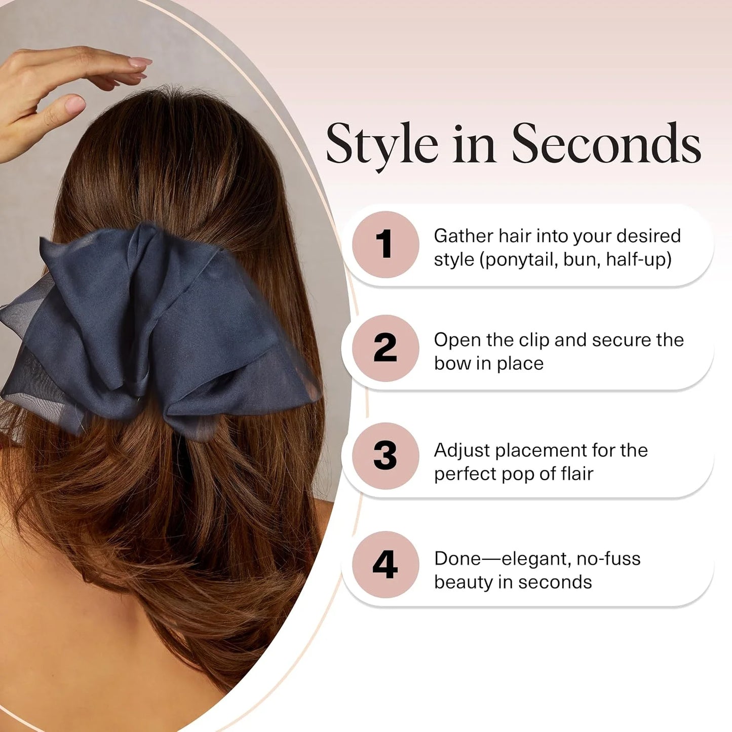 Kitsch Velvet Bow Hair Clip with Gemstone – Cute Hair Accessories, 1pc
