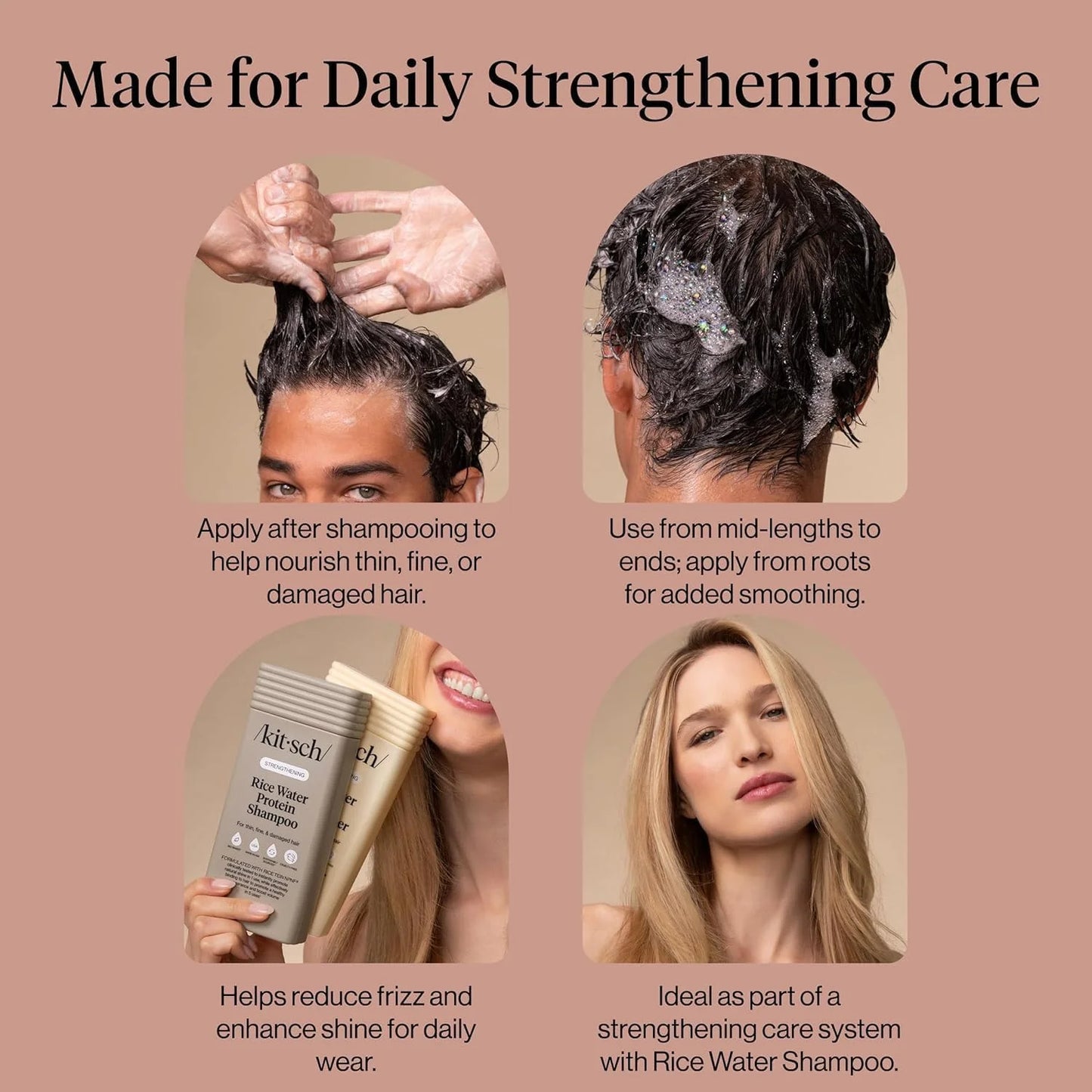 Kitsch Strengthening Rice Water Conditioner for Hair Growth – 12.3 oz
