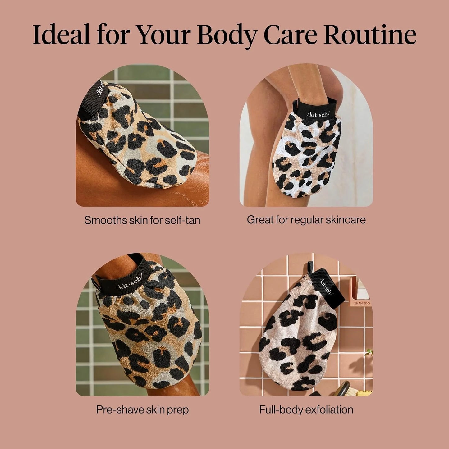 Kitsch Exfoliating Glove – Exfoliating Mitt - 1pc Black