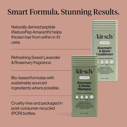 Kitsch Rice Water Shampoo and Conditioner Set for Hair Growth – Made in USA