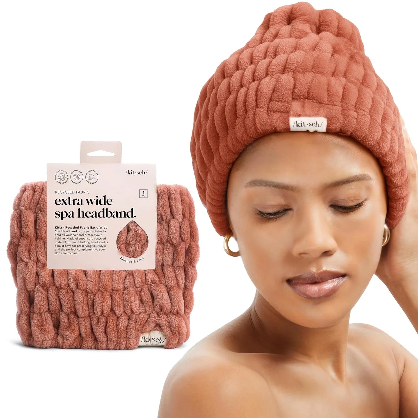 Kitsch Spa Headband for Women - Face Wash Headband Misty Blue, 1pc