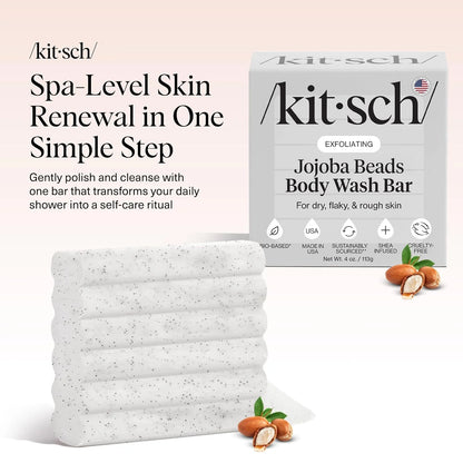 Kitsch Charcoal Soap Body Wash Bar for Cleansing – Made in USA, 4 oz