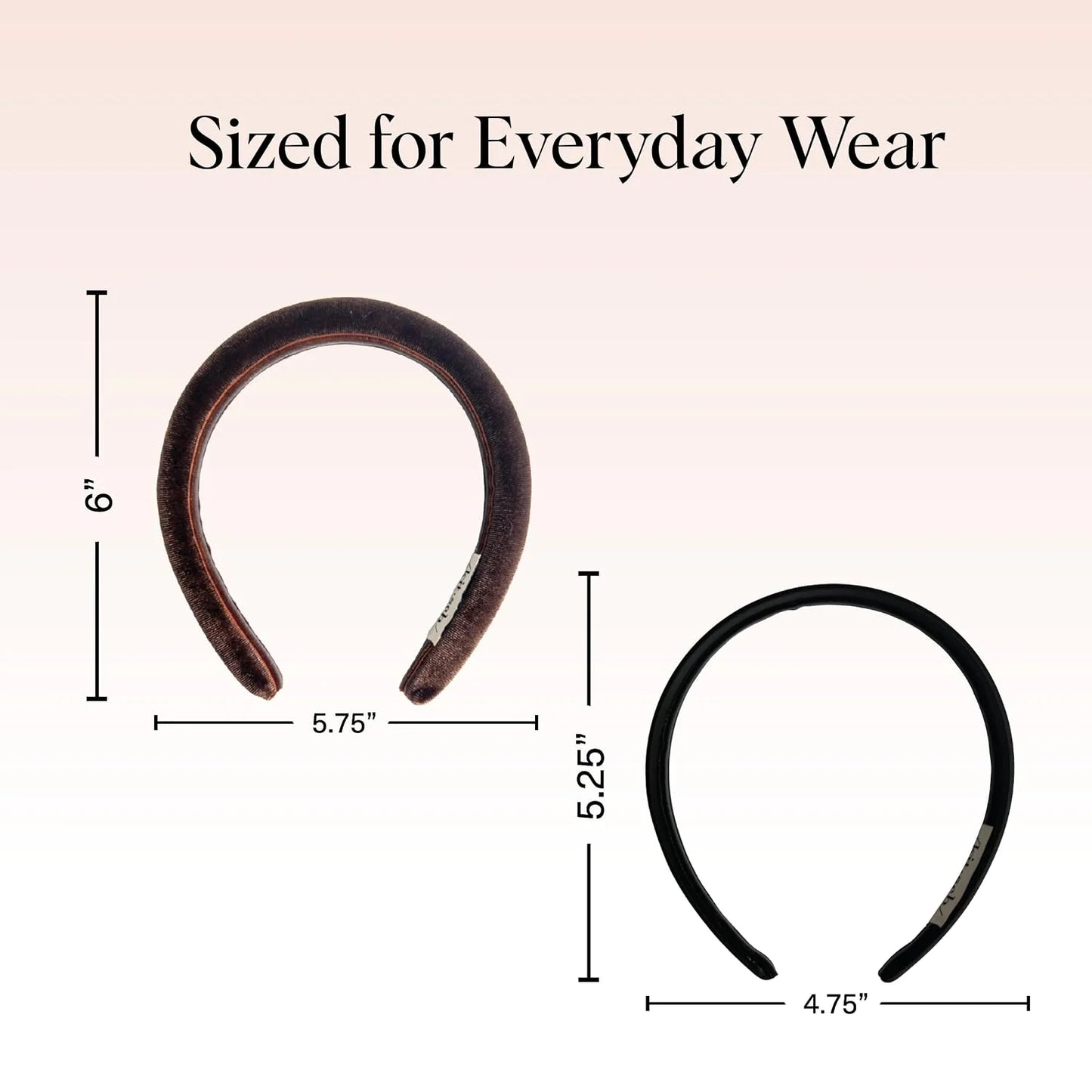 Kitsch Velvet & Satin Headbands for Women - Cream & Camel, 2pc Set