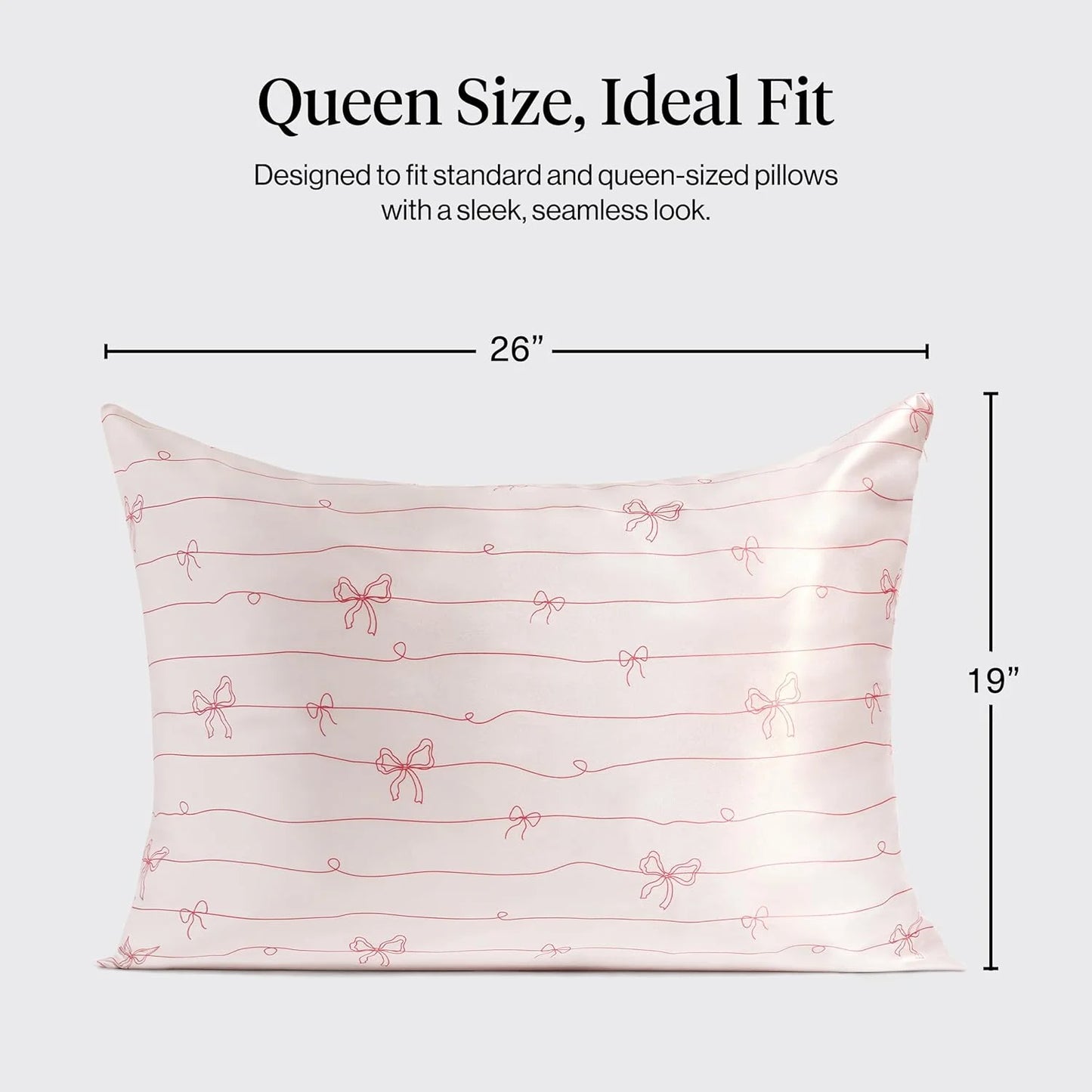 Kitsch Satin Pillowcase with Zipper - Standard Size, Haze Blue