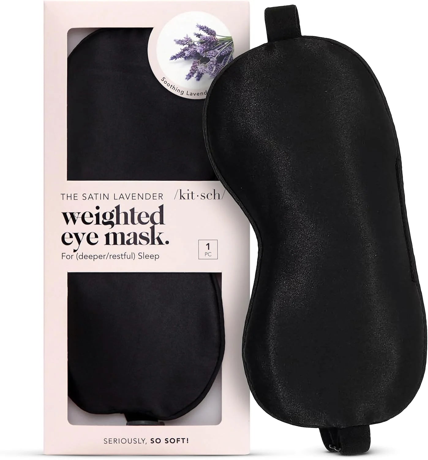 Kitsch Contour Satin Sleep Mask | Eye Masks for Sleep - Charcoal
