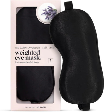 Kitsch Contour Satin Sleep Mask | Eye Masks for Sleep - Charcoal