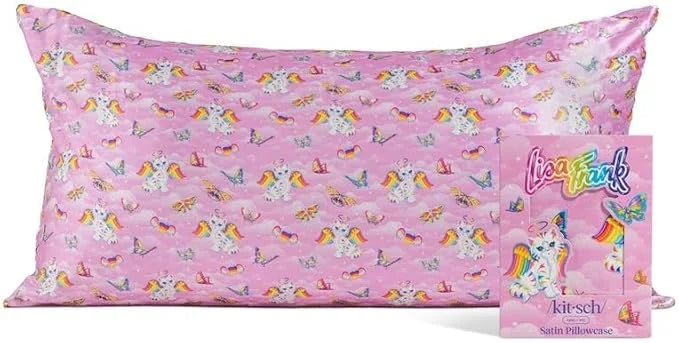 Lisa Frank x Kitsch Satin Pillowcase, Size 19x36 - Rainbow Leopard