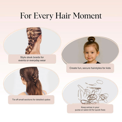 Kitsch Hair Ties No Damage for Kids, Teens and Women - Black, 500pcs