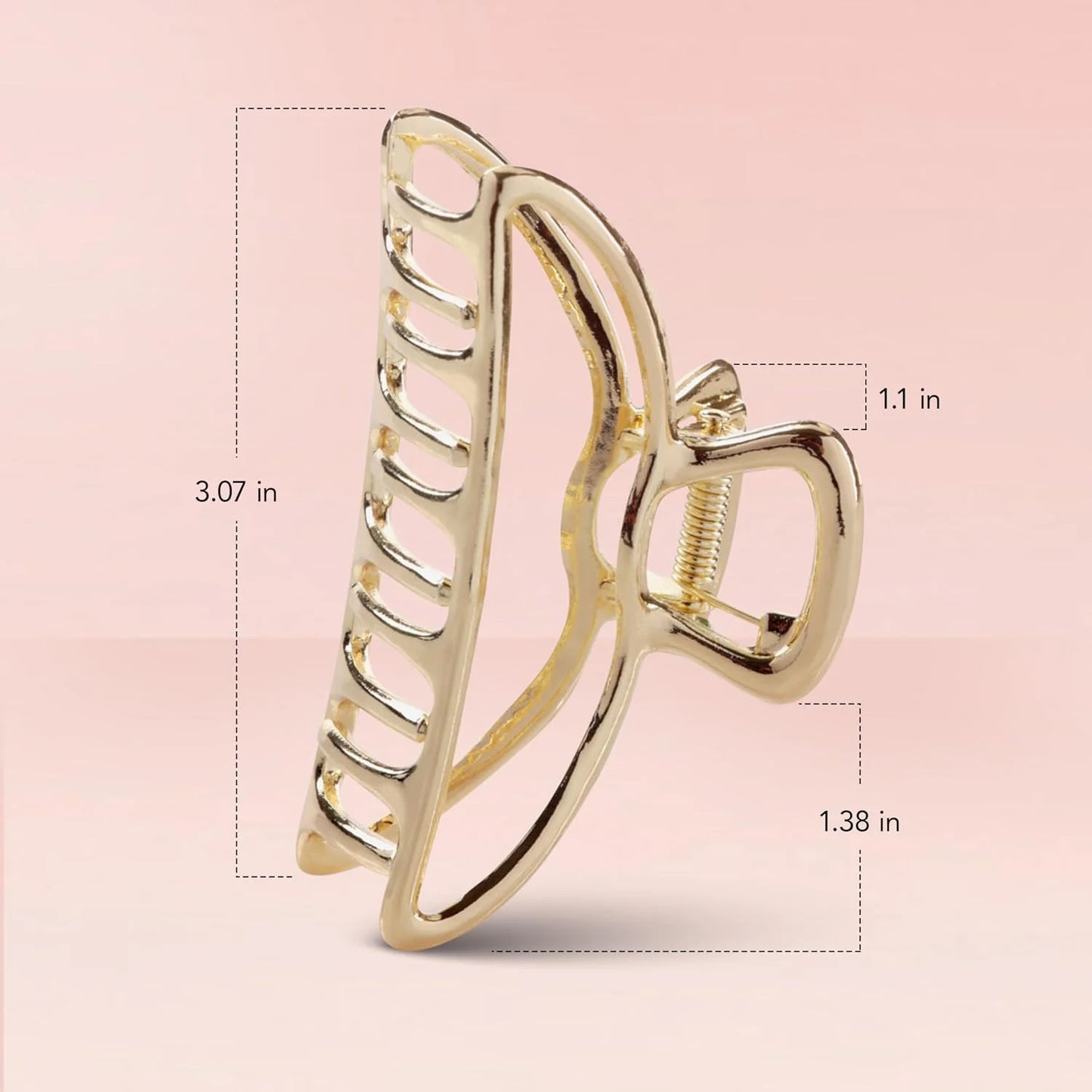 Kitsch Open Shape Metal Hair Clips for Women - Hematite, 1 Pc