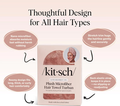 Kitsch XL Microfiber Hair Towel Wrap for Women