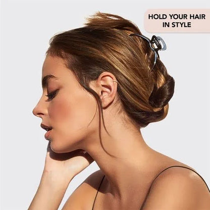 Kitsch Open Shape Metal Hair Clips for Women - Hematite, 1 Pc