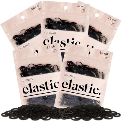 Kitsch Hair Ties No Damage for Kids, Teens and Women - Black, 500pcs