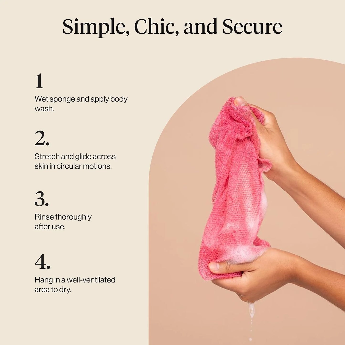 Kitsch African Net Sponge – Exfoliating Body Scrubber – Aqua Grey, 3 Pcs
