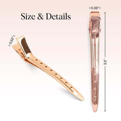 Kitsch Professional Alligator Clips - Rose Gold, 6 Pcs