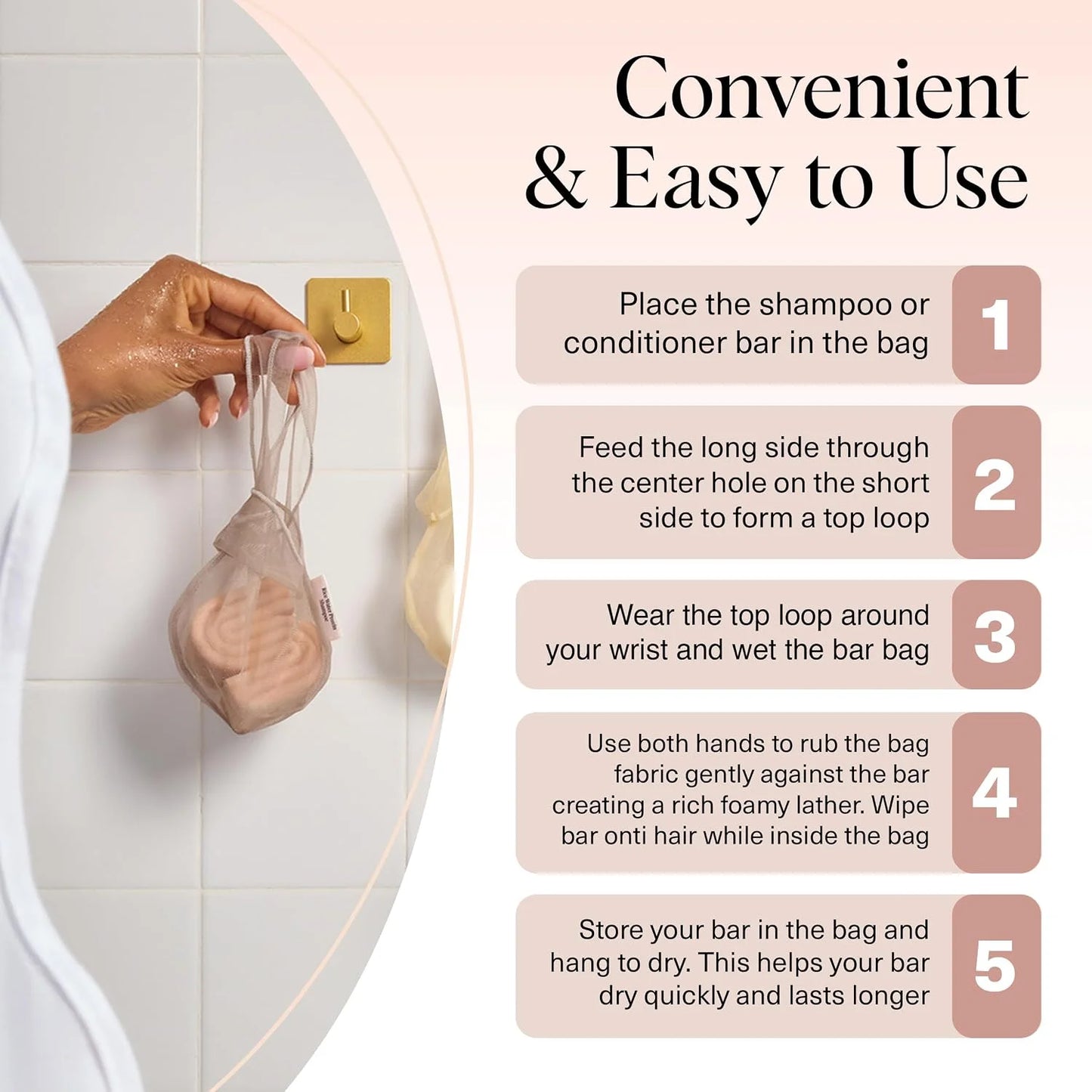 Kitsch Soap Saver Bag – Patented Mesh Bag Soap Holder with Tag Identifier