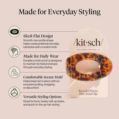 Kitsch Small Flat Claw Clip for Women - Sage Leaf, 1pc