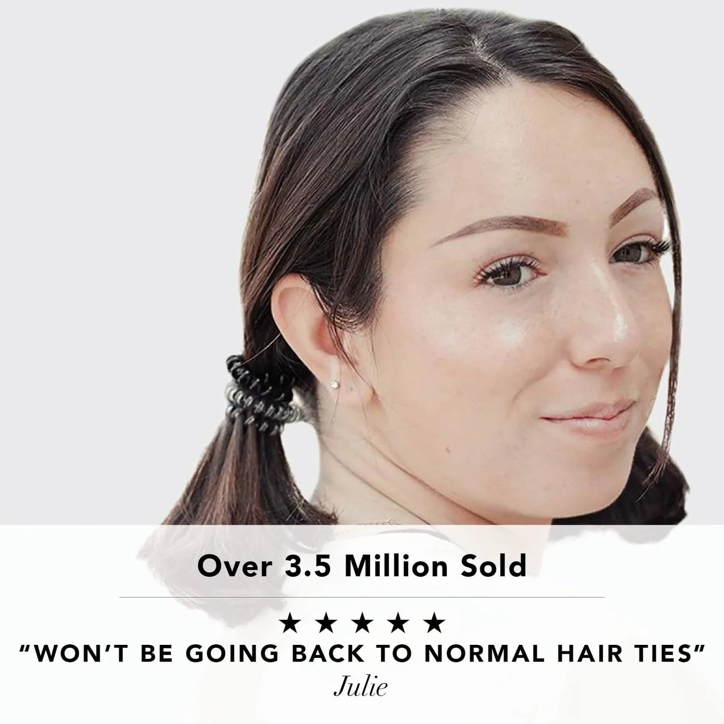 Kitsch Spiral Hair Ties for Women | Ponytail Holders - Brunette, 8 Pcs