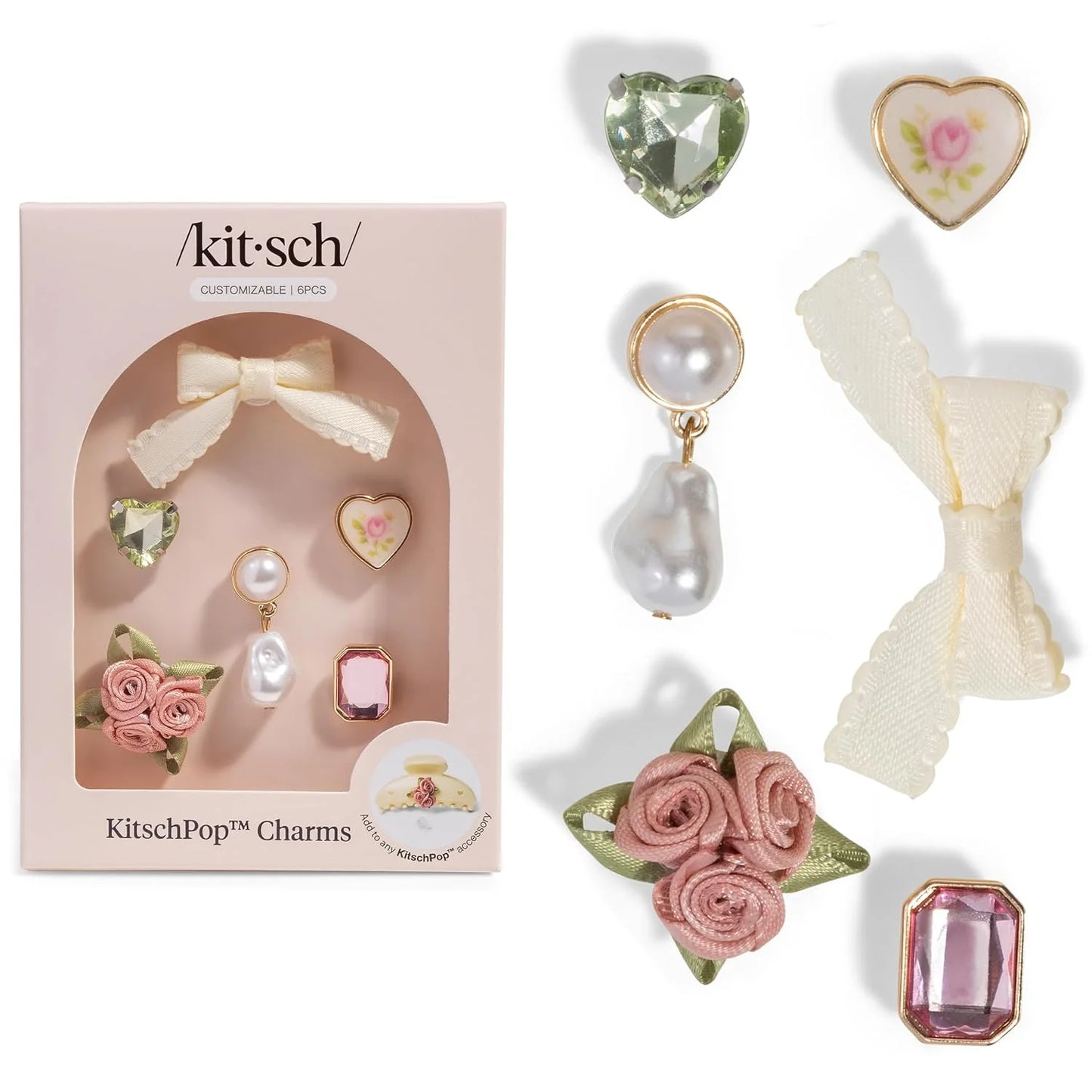 KitschPop™ Charm Sets - Vintage Emerald, 6pcs