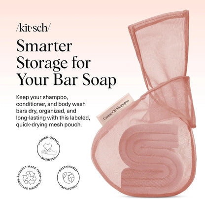 Kitsch Soap Saver Bag – Patented Mesh Bag Soap Holder with Tag Identifier