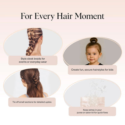 Kitsch Hair Ties No Damage for Kids, Teens and Women - Black, 500pcs