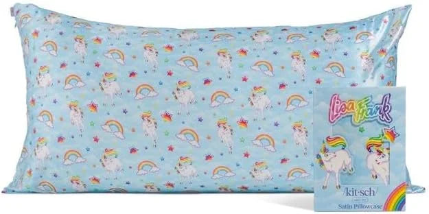 Lisa Frank x Kitsch Satin Pillowcase, Size 19x36 - Rainbow Leopard