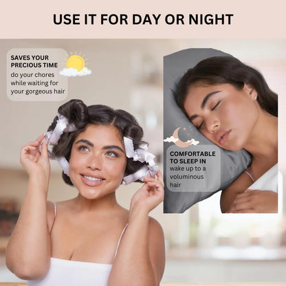Kitsch Satin Pillow Rollers Flexi Rods, Heatless Curling Rod - 6pcs Marble