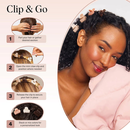 Kitsch Small Hair Clips for Women - Cute Hair Accessories - Rosewood, 8pcs