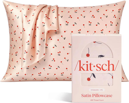 Kitsch Satin Pillowcase with Zipper - Standard Size, Haze Blue