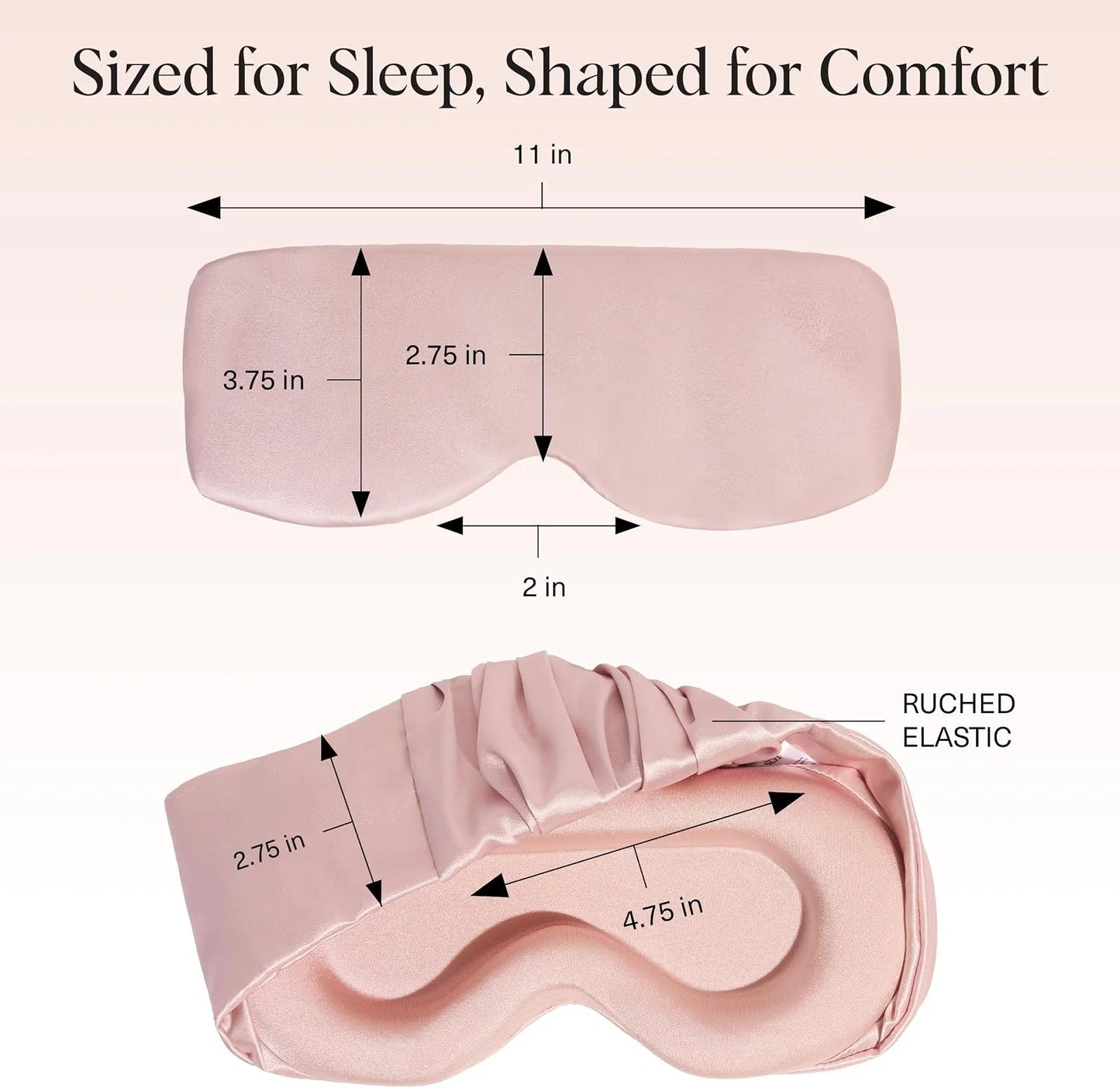 Kitsch Contour Satin Sleep Mask | Eye Masks for Sleep - Charcoal