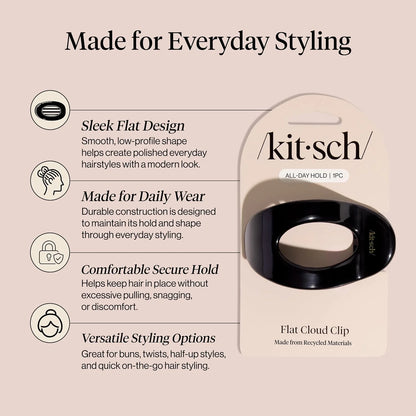 Kitsch Small Flat Claw Clip for Women - Sage Leaf, 1pc