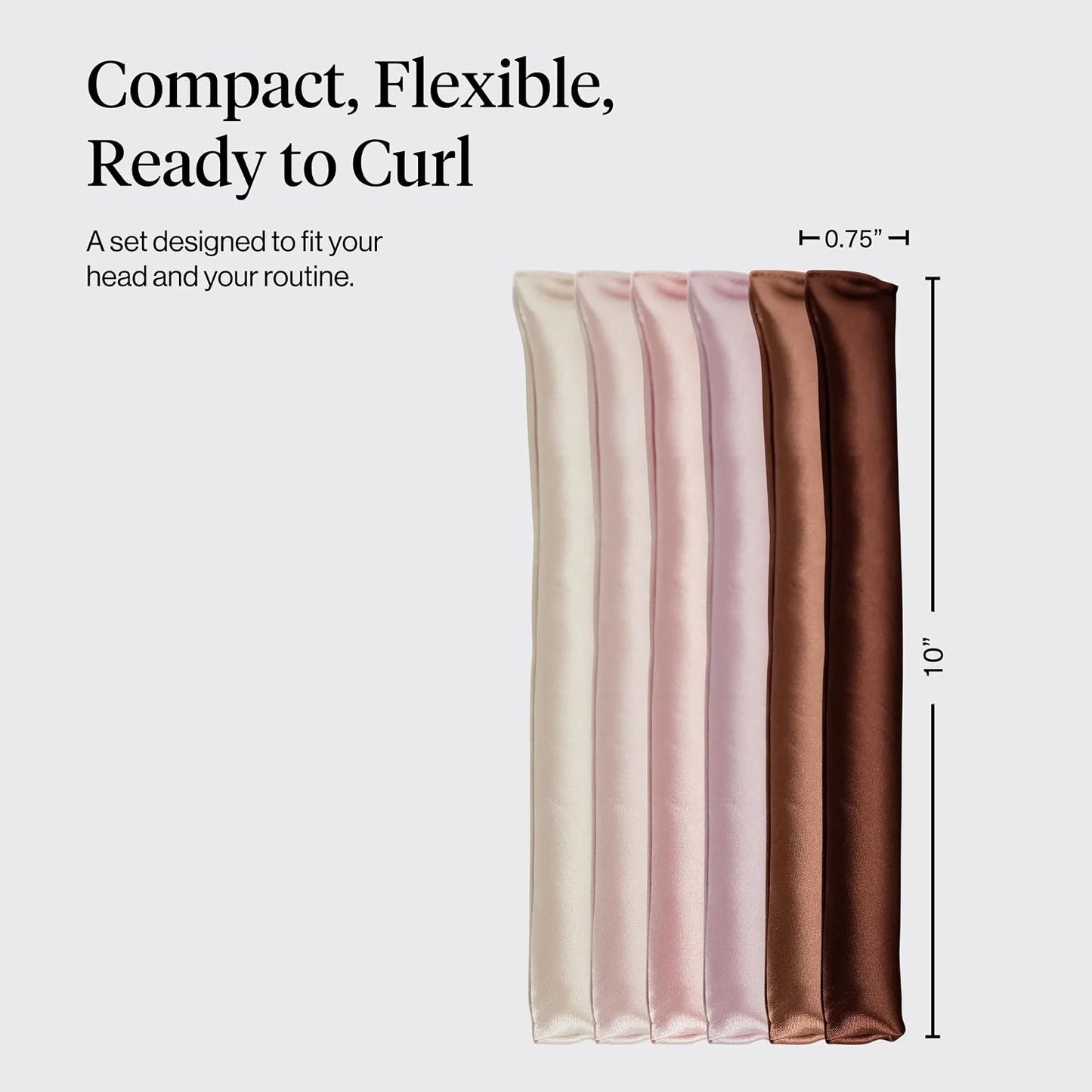 Kitsch Satin Flexi Rods Heatless Curling Rod - 6 pcs, Rosewood
