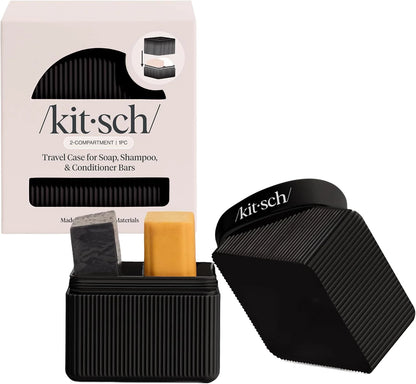 Kitsch 4-Compartment Travel Soap Case – TSA-Approved Bar Soap Holder