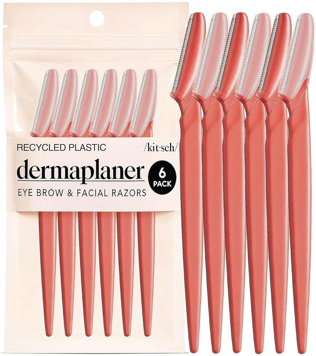 Kitsch Dermaplane Razor for Women Face – Terracotta, 6 pcs