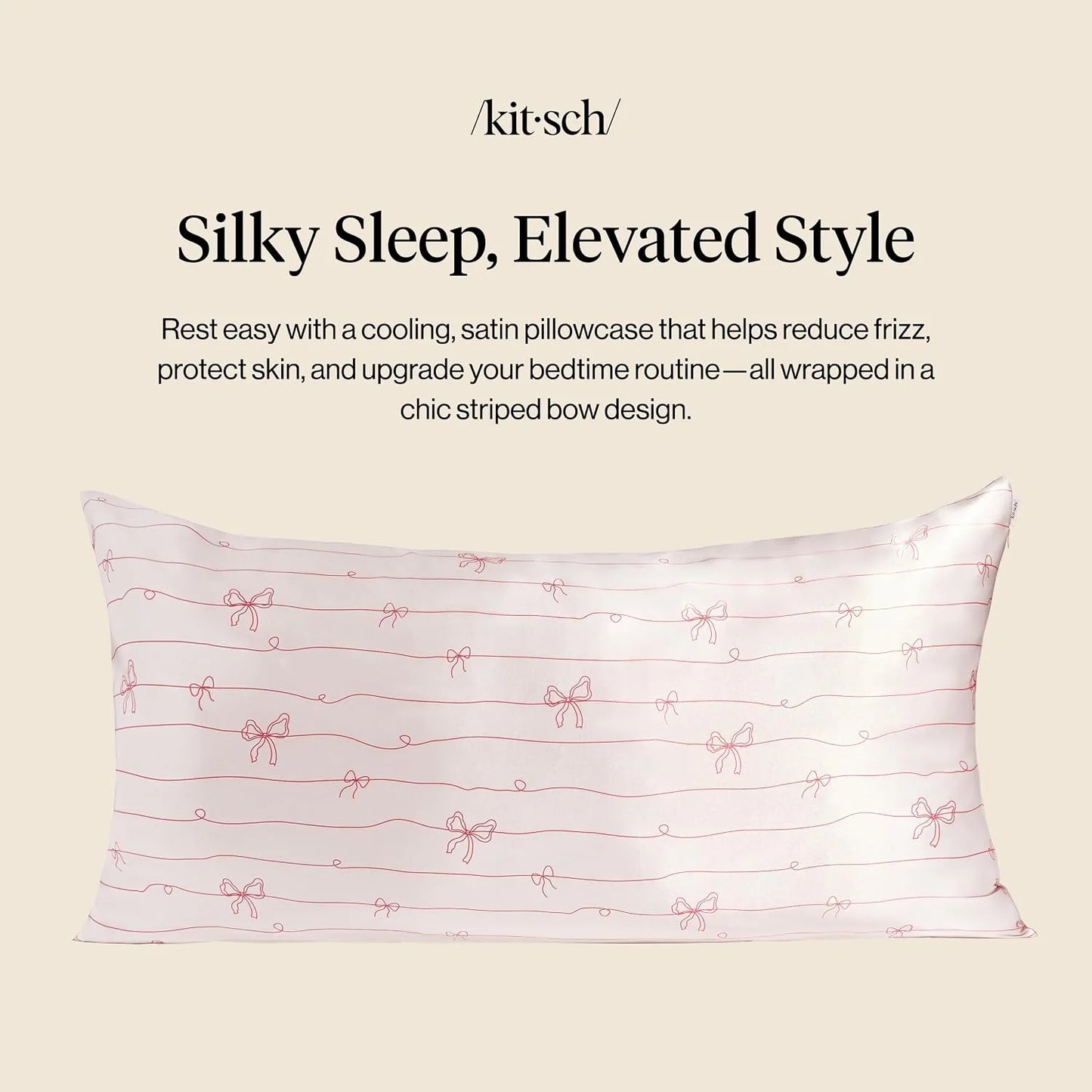 Kitsch Satin Pillowcase with Zipper - Standard Size, Haze Blue