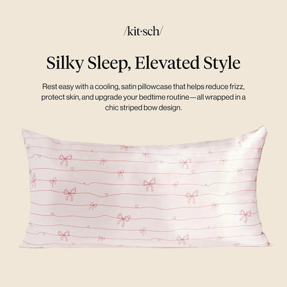 Kitsch Satin Pillowcase with Zipper - Standard Size, Haze Blue