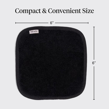 Kitsch Microfiber Face Towels 3pc Set | Clean Towels for Face - Black