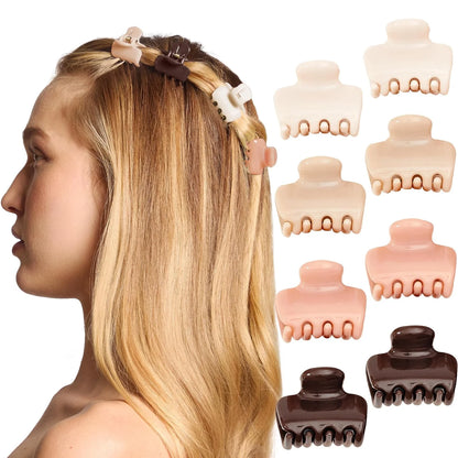 Kitsch Small Hair Clips for Women - Cute Hair Accessories - Rosewood, 8pcs