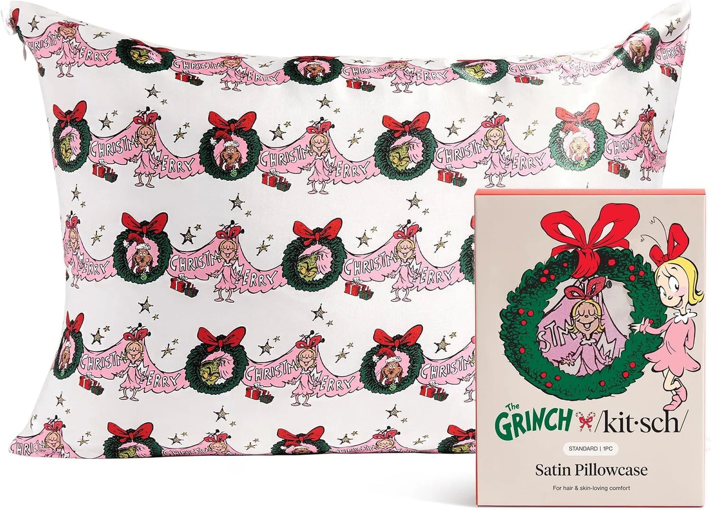 Lisa Frank x Kitsch Satin Pillowcase, Size 19x36 - Rainbow Leopard