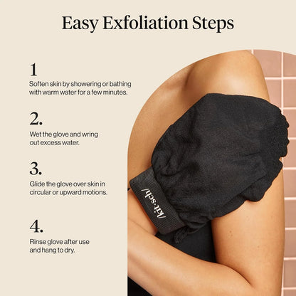 Kitsch Exfoliating Glove – Exfoliating Mitt - 1pc Black