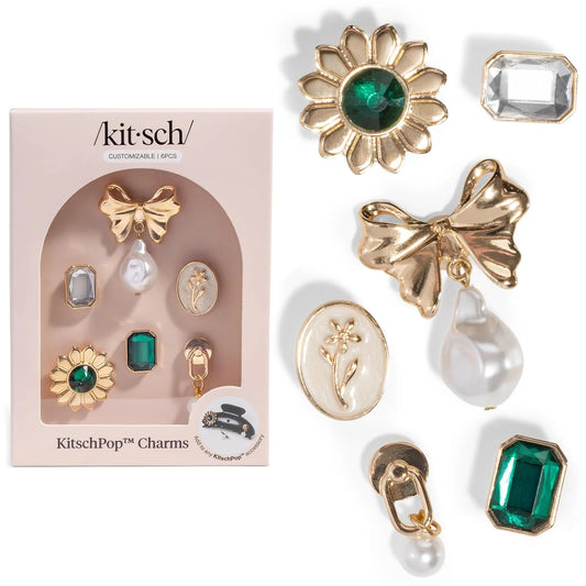 KitschPop™ Charm Sets - Vintage Emerald, 6pcs