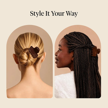 Kitsch Plastic Puffy Claw Clip - Hair Accessories For Women- Chocolate, 1pc
