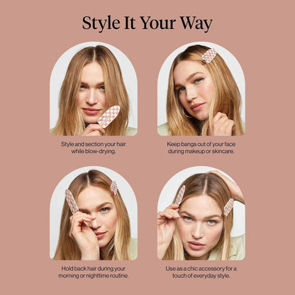 Kitsch Creaseless Hair Clips for Women - Cherry Print, 4pcs