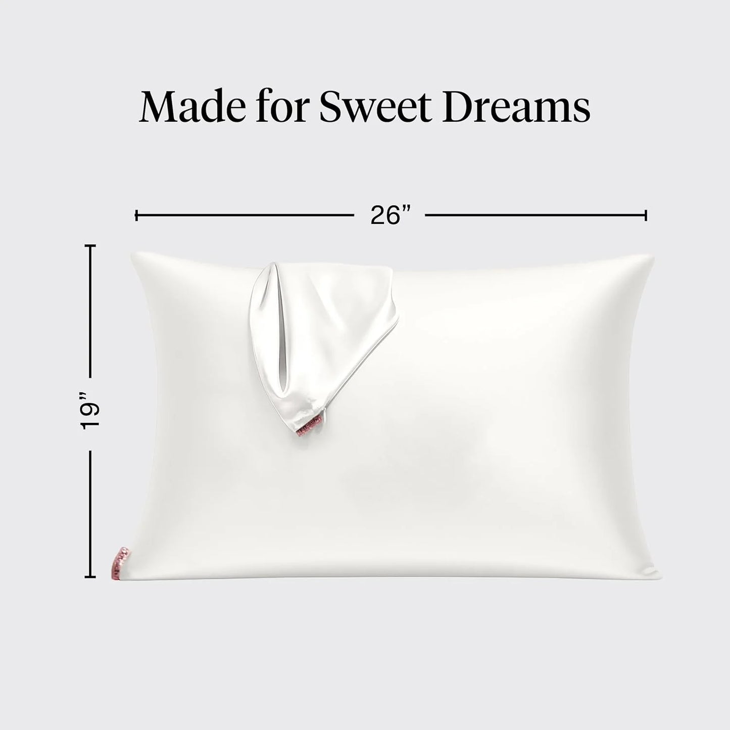 Kitsch Satin Pillowcase with Zipper - Standard Size, Haze Blue