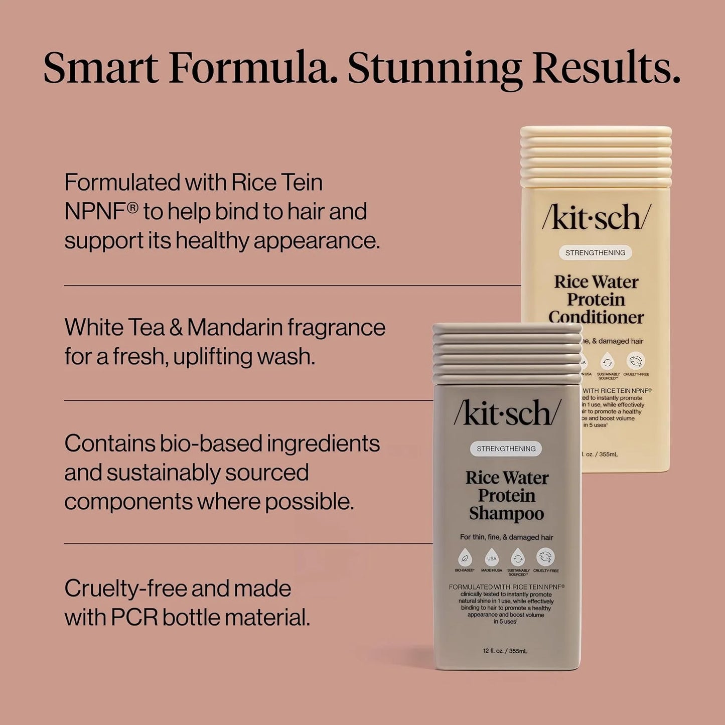 Kitsch Rice Water Shampoo and Conditioner Set for Hair Growth – Made in USA