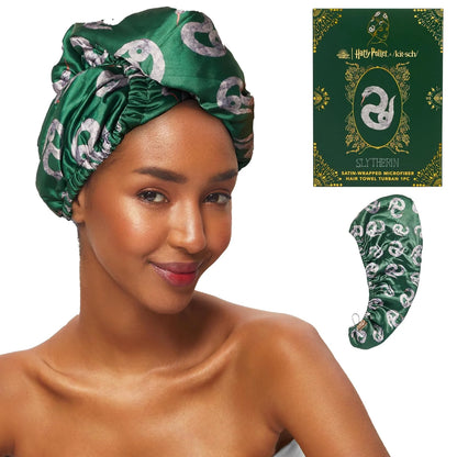 Kitsch x Harry Potter Microfiber Hair Towel Wrap for Women - Slytherin