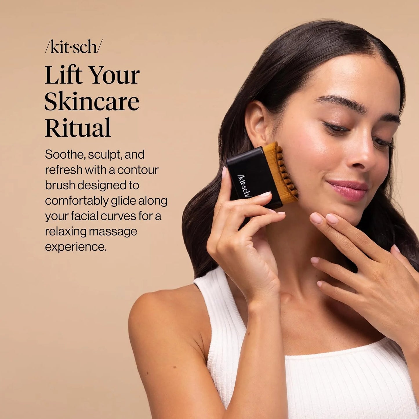 Kitsch Lymphatic Contour Face Brush - Facial Massage Brushes - Terracotta
