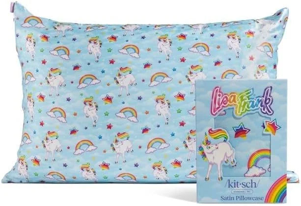 Lisa Frank x Kitsch Satin Pillowcase, Size 19x36 - Rainbow Leopard