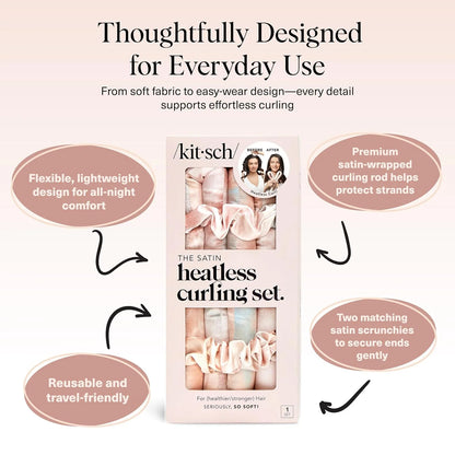 Kitsch Velvet Heatless Curls Overnight Set - Eucalyptus