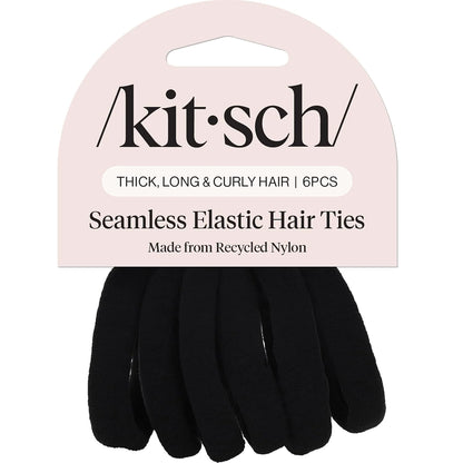 Kitsch Ribbed Hair Ties No Damage - Blush, 10pcs